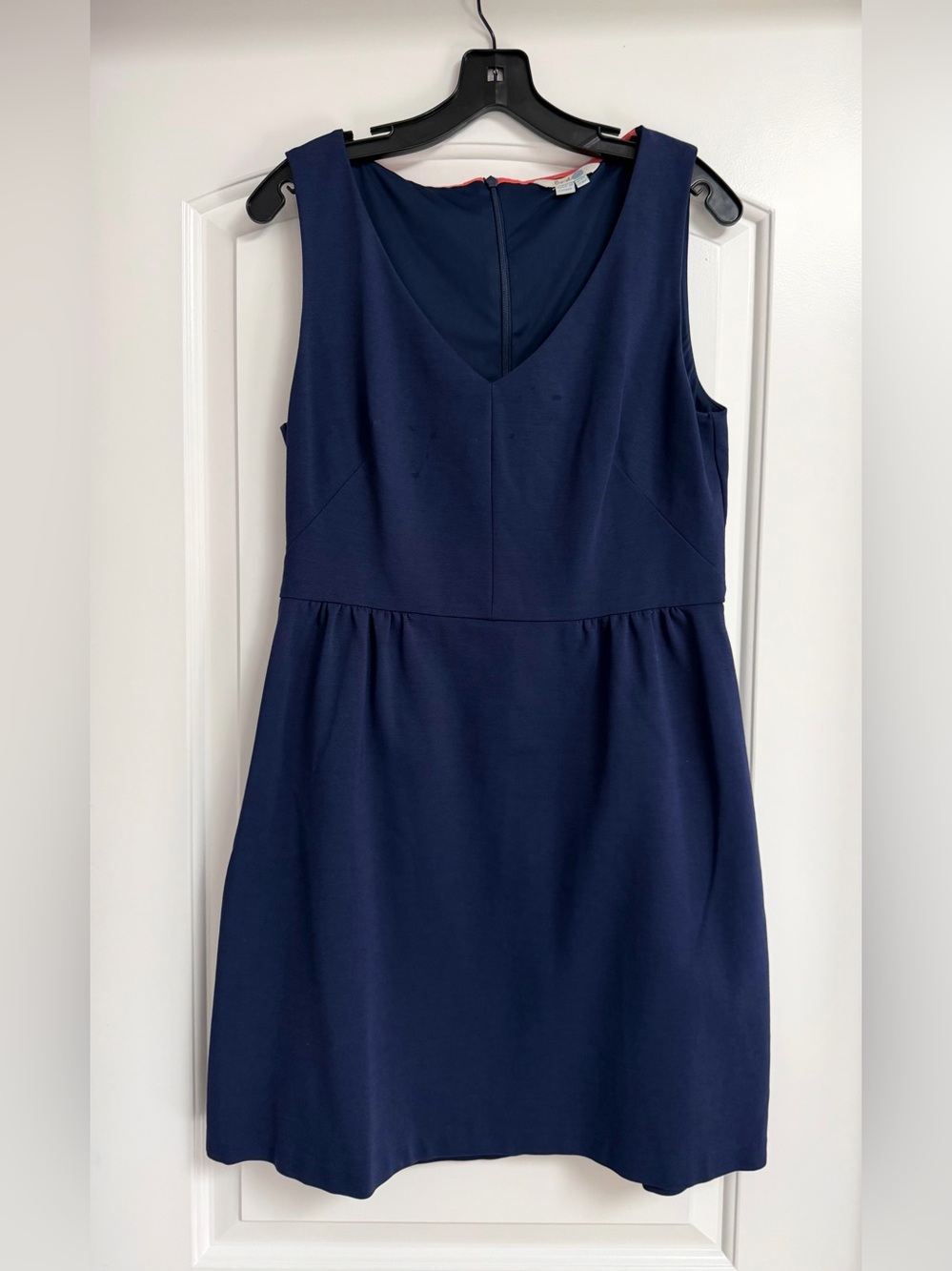 Boden Casual Sleeveless V-Neck Ponte Knit Dress in Blue Size US 10R EUC